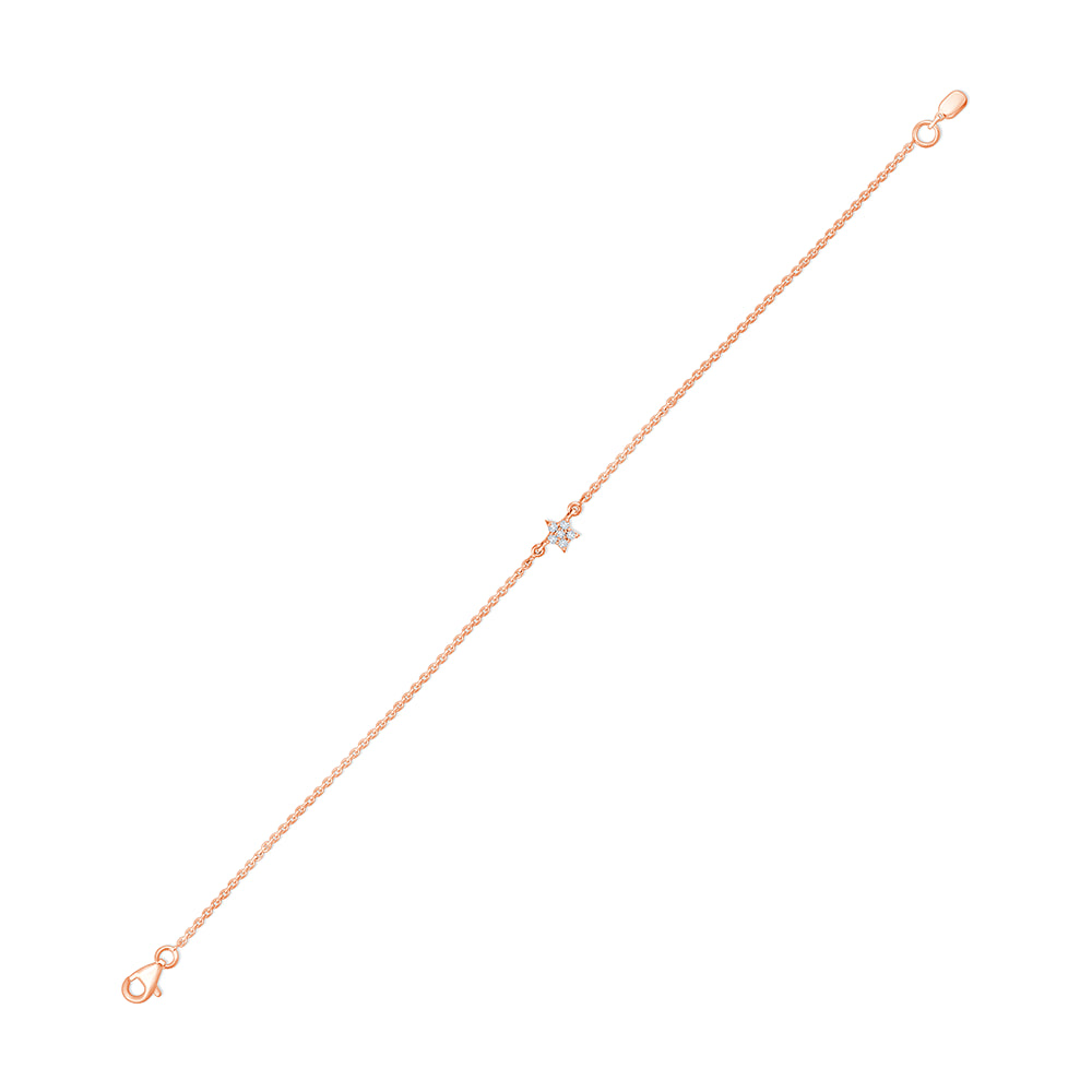 Brilliant Cut Star Motif Chain Bracelet