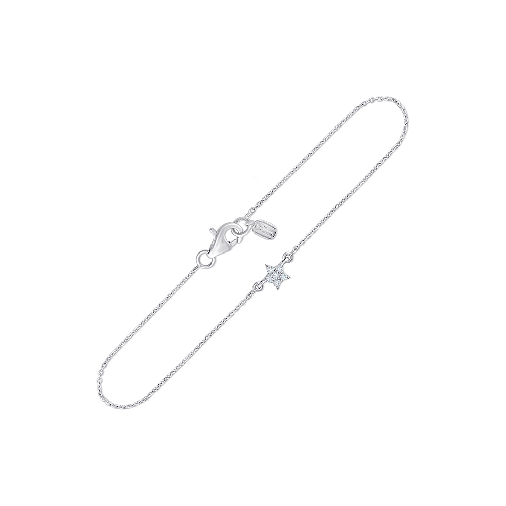 Brilliant Cut Star Motif Chain Bracelet