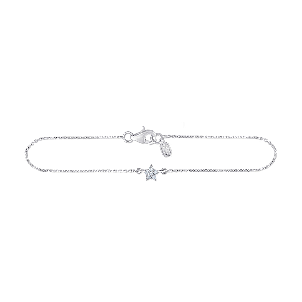 Brilliant Cut Star Motif Chain Bracelet