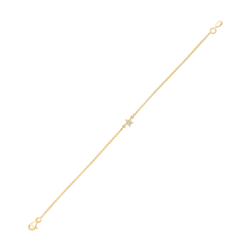 Brilliant Cut Star Motif Chain Bracelet