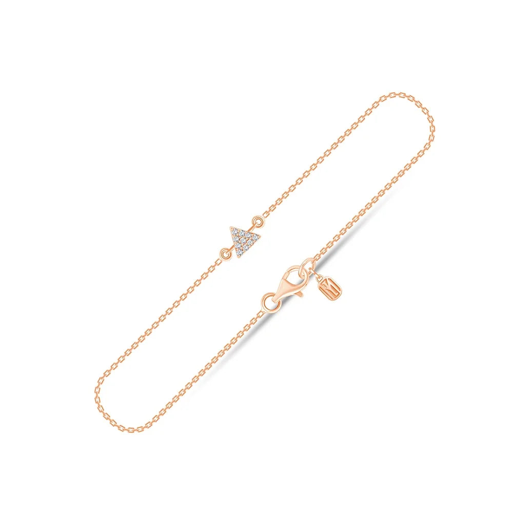 Brilliant Cut Triangle Motif Chain Bracelet