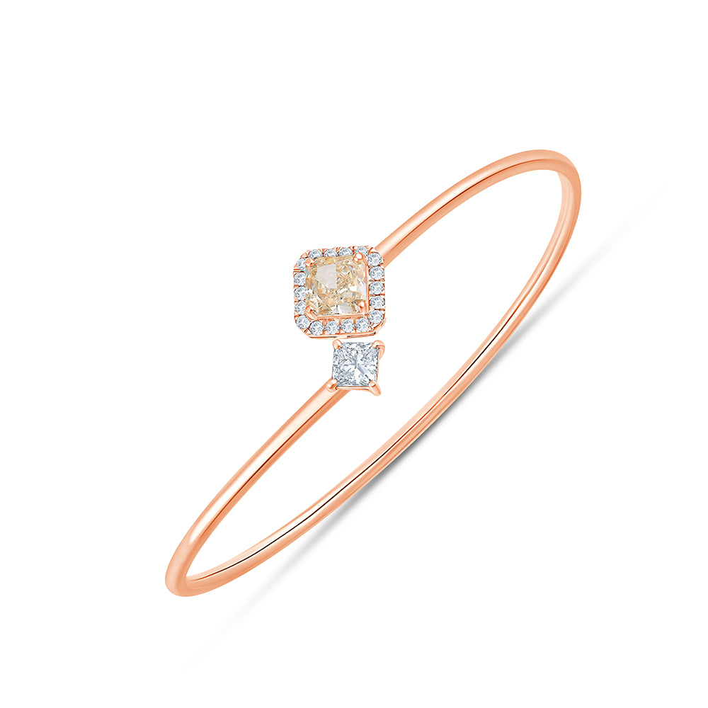 Ascher Princess Cut Open Bypass Bracelet