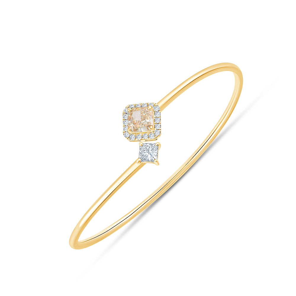 Ascher Princess Cut Open Bypass Bracelet