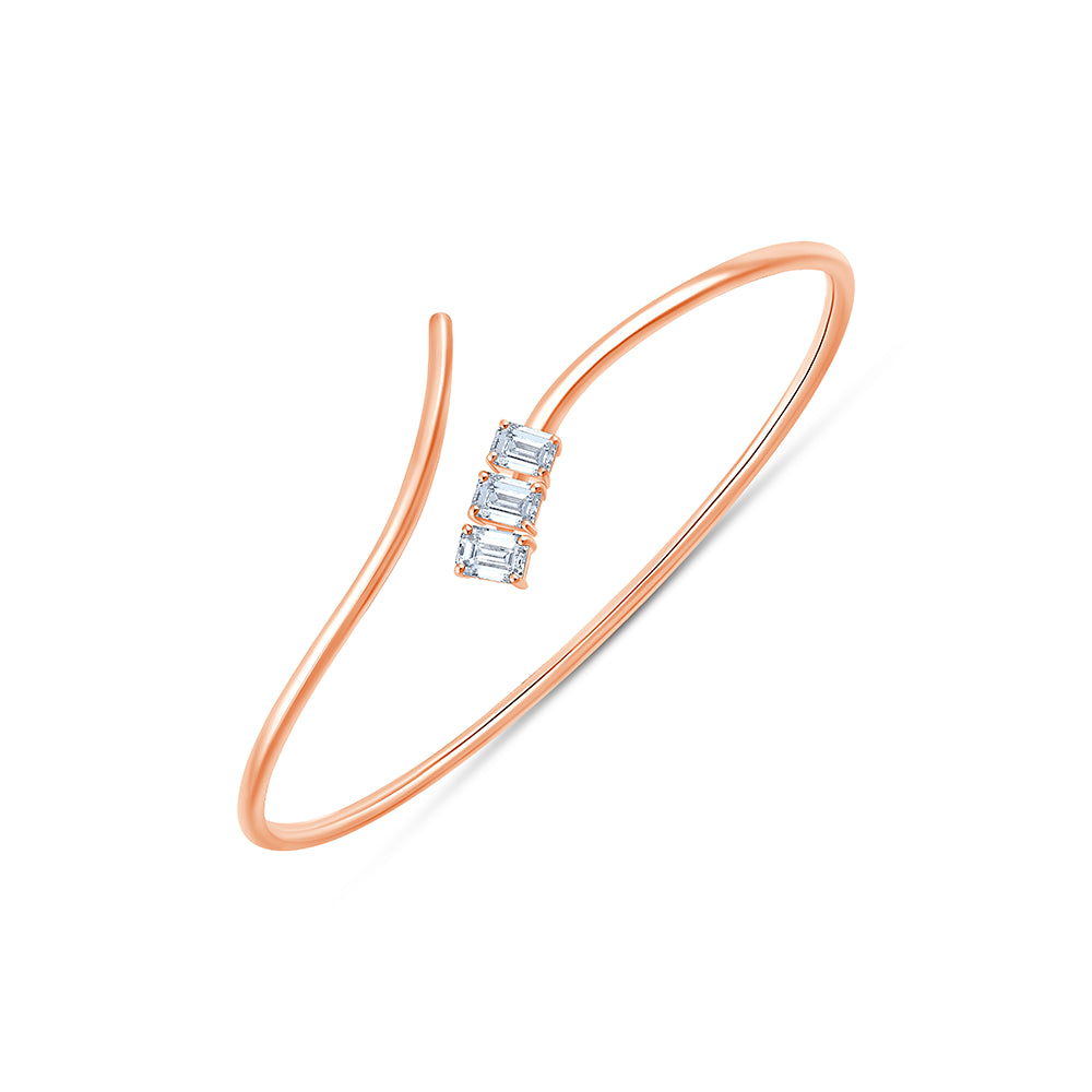 Emerald Cut Bypass Bracelet