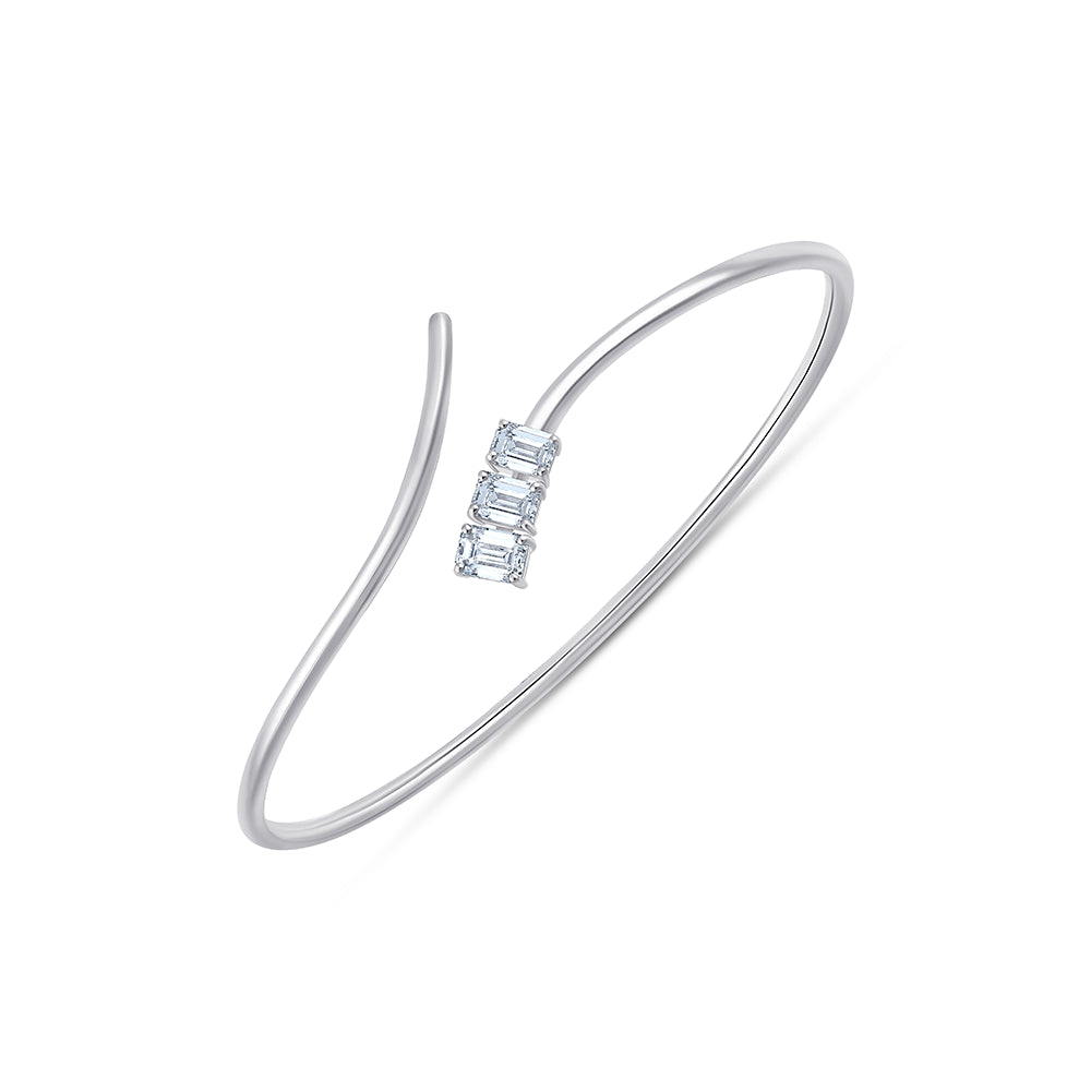 Emerald Cut Bypass Bracelet