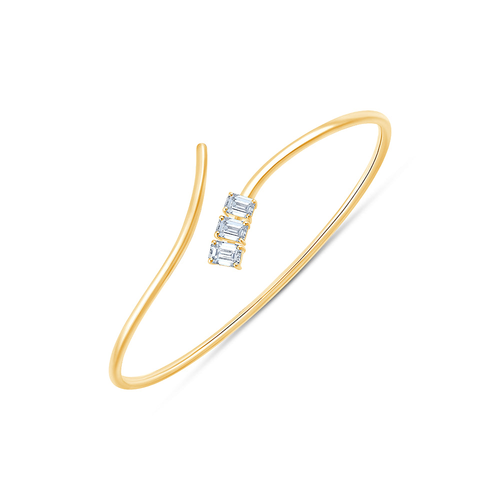 Emerald Cut Bypass Bracelet