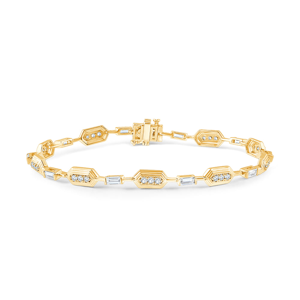 Baguette Brilliant Cut Station Bracelet