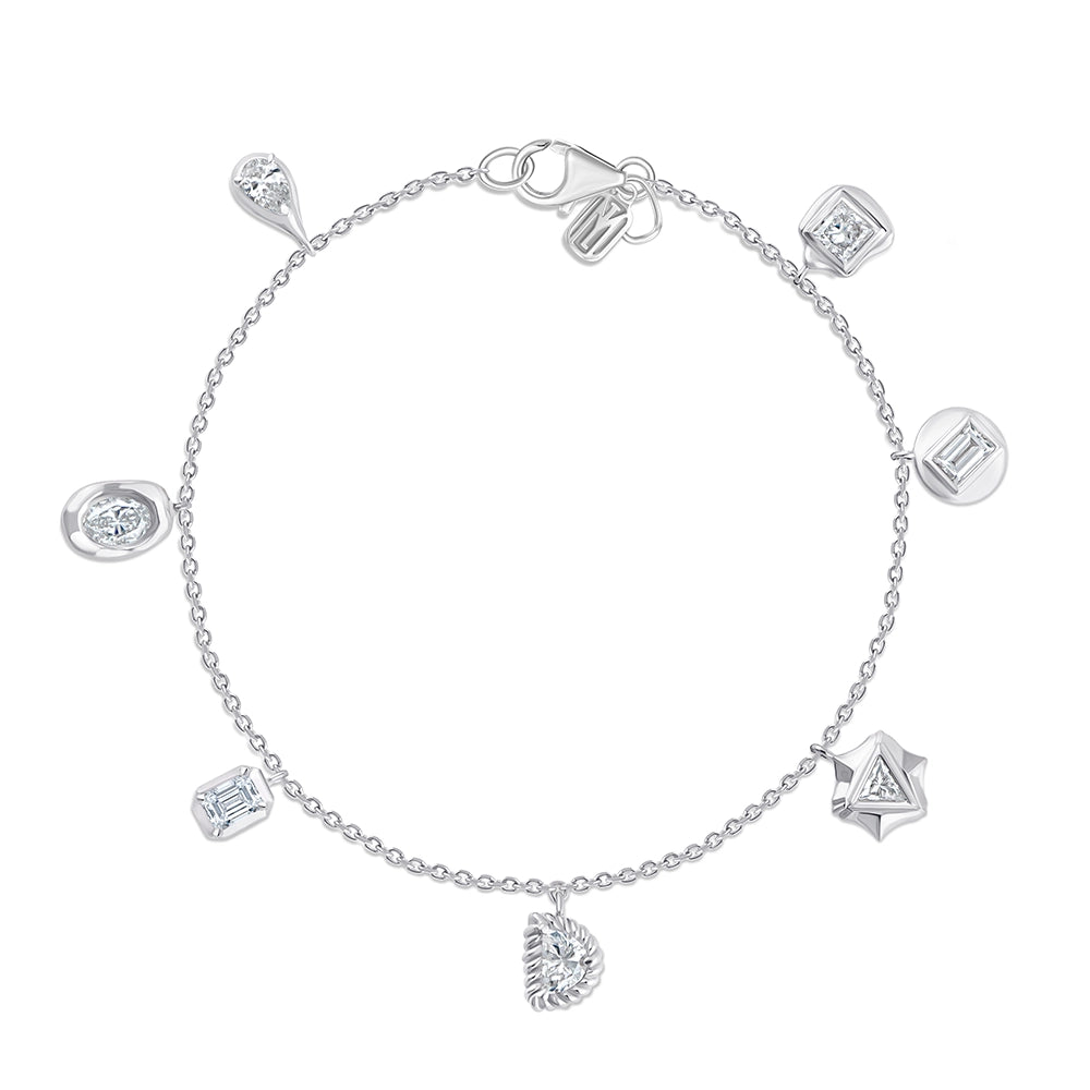 Mixed Cut Charm Bracelet