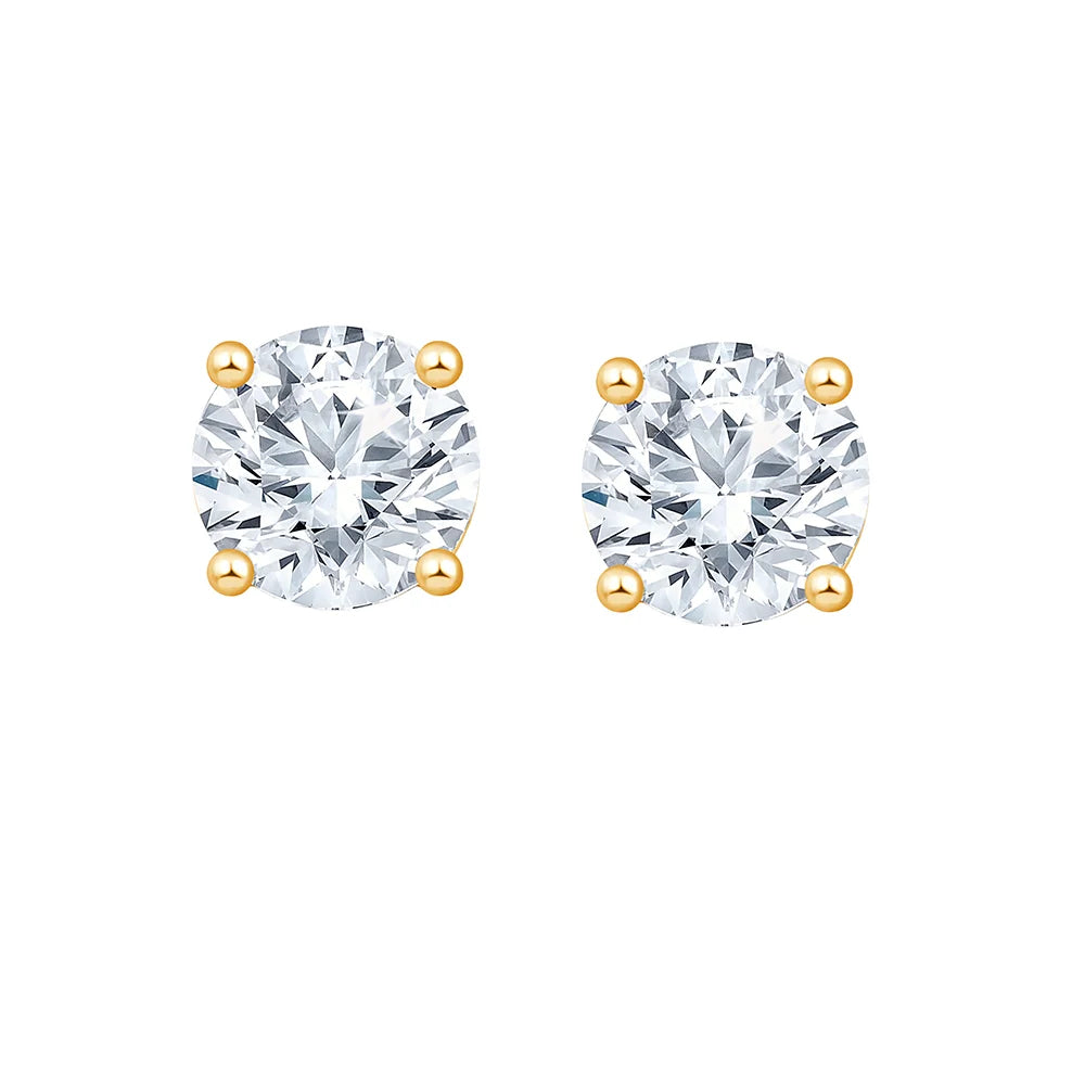 1 Carat Brilliant Cut Solitaire Stud Earrings