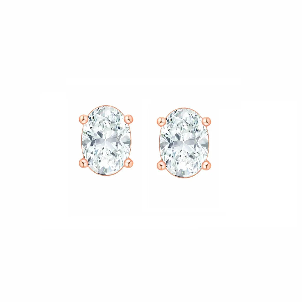 1 Carat Oval Cut Solitaire Stud Earrings