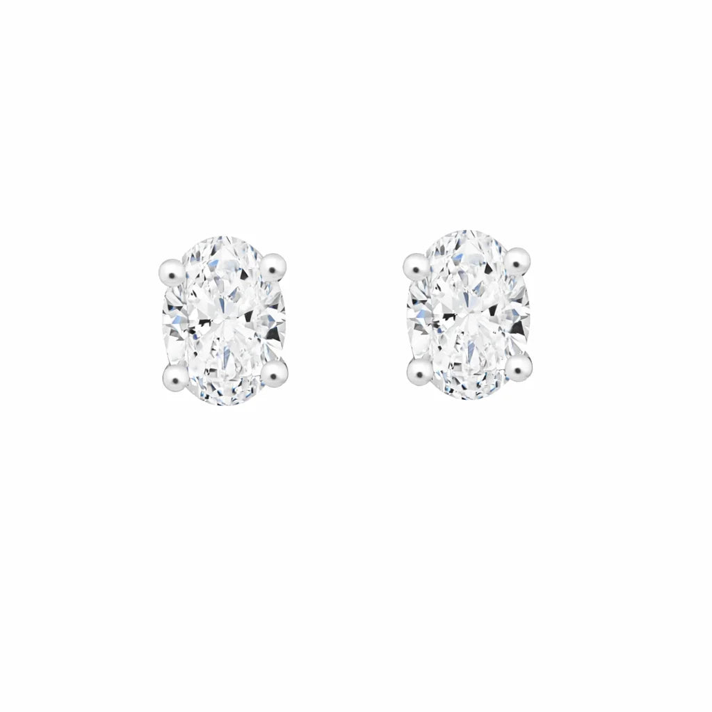 1 Carat Oval Cut Solitaire Stud Earrings