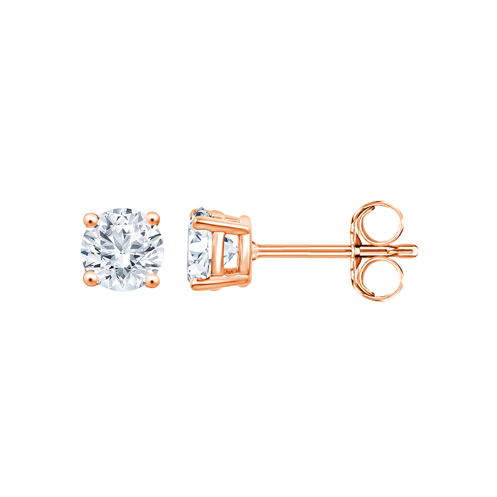4 Carat Brilliant Cut Solitaire Stud Earrings