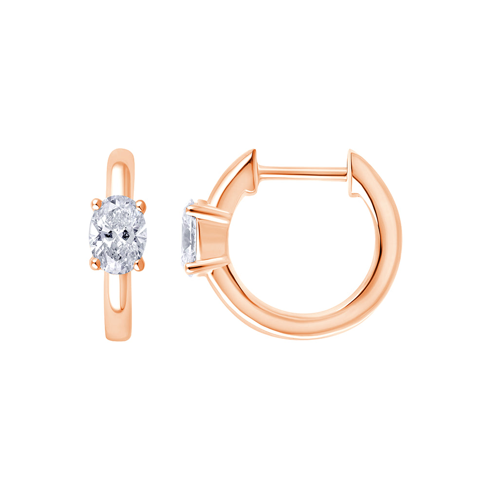 Oval Cut Huggie Earrings