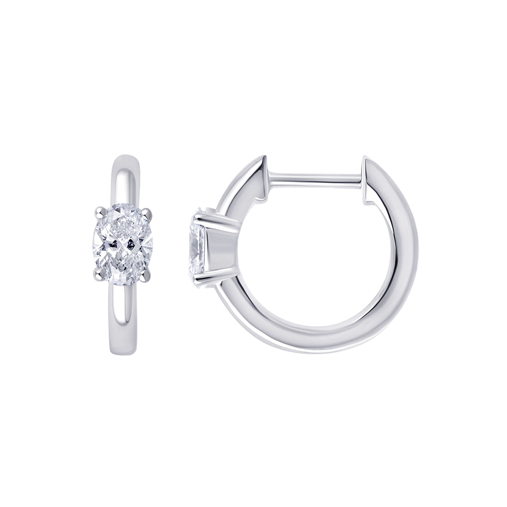 Oval Cut Huggie Earrings