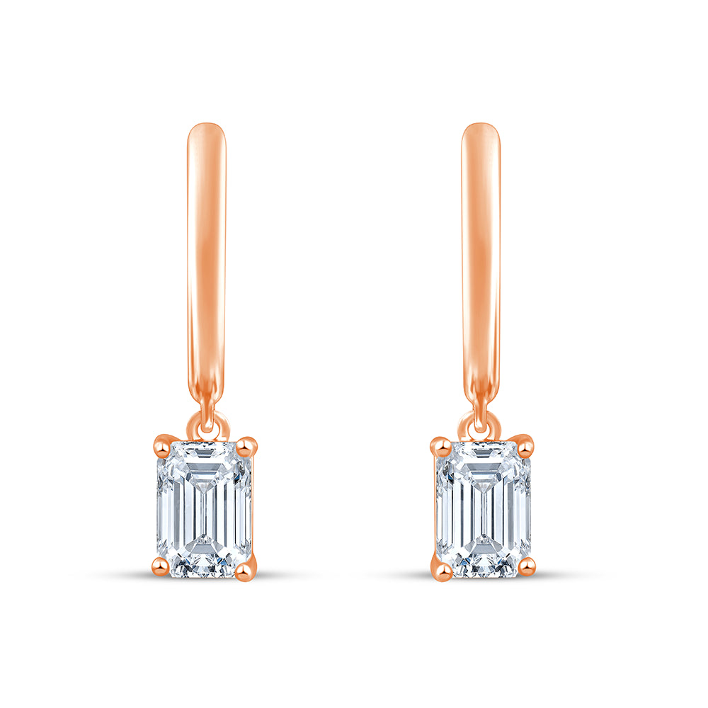 Emerald Cut Mini Dangler Earrings
