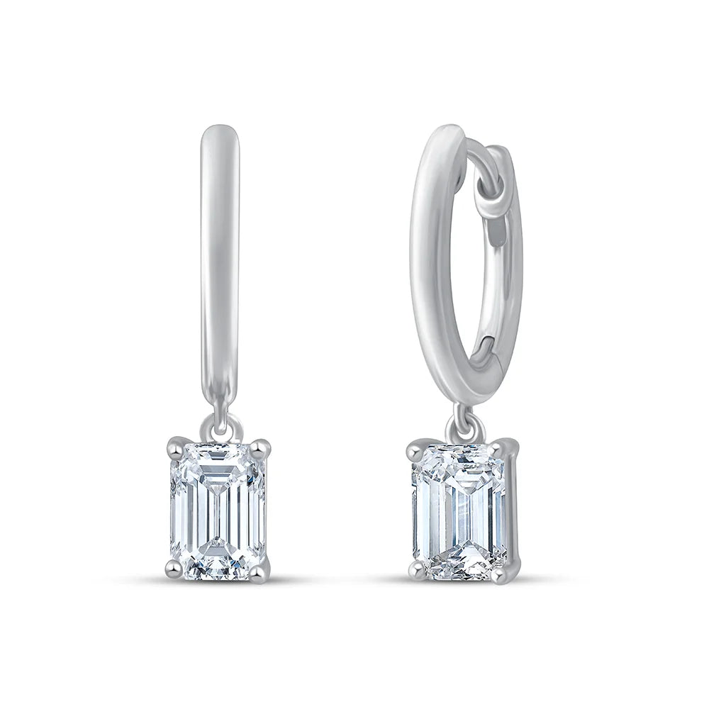 Emerald Cut Mini Dangler Earrings