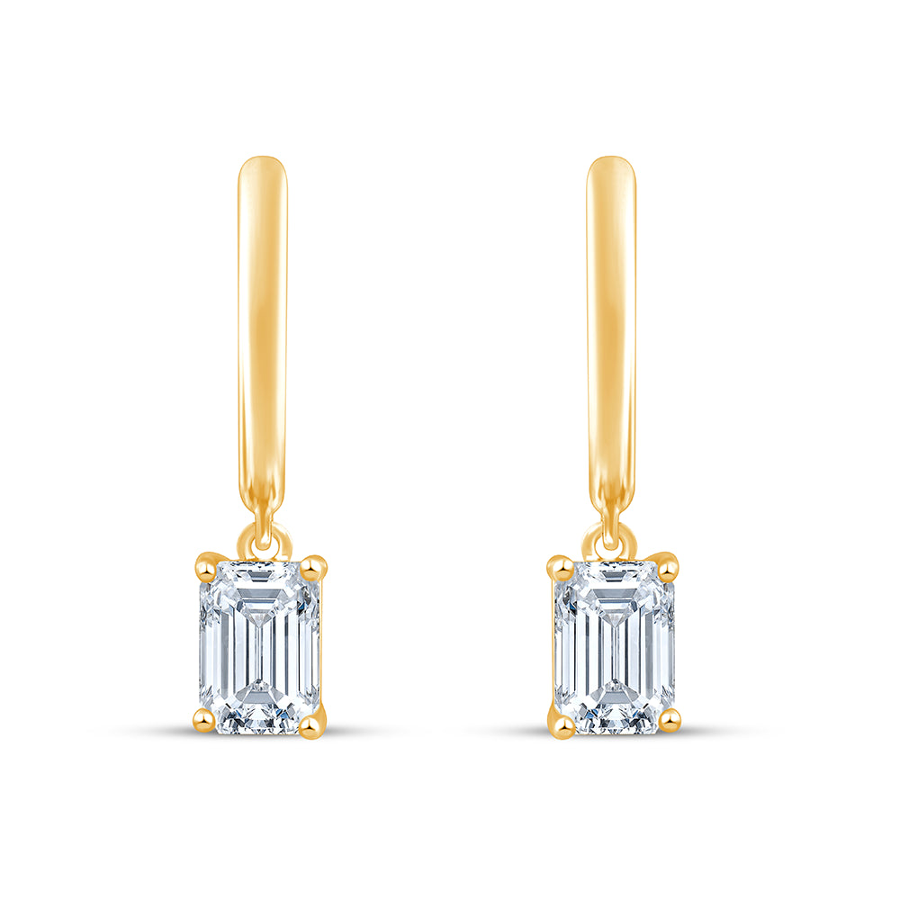 Emerald Cut Mini Dangler Earrings
