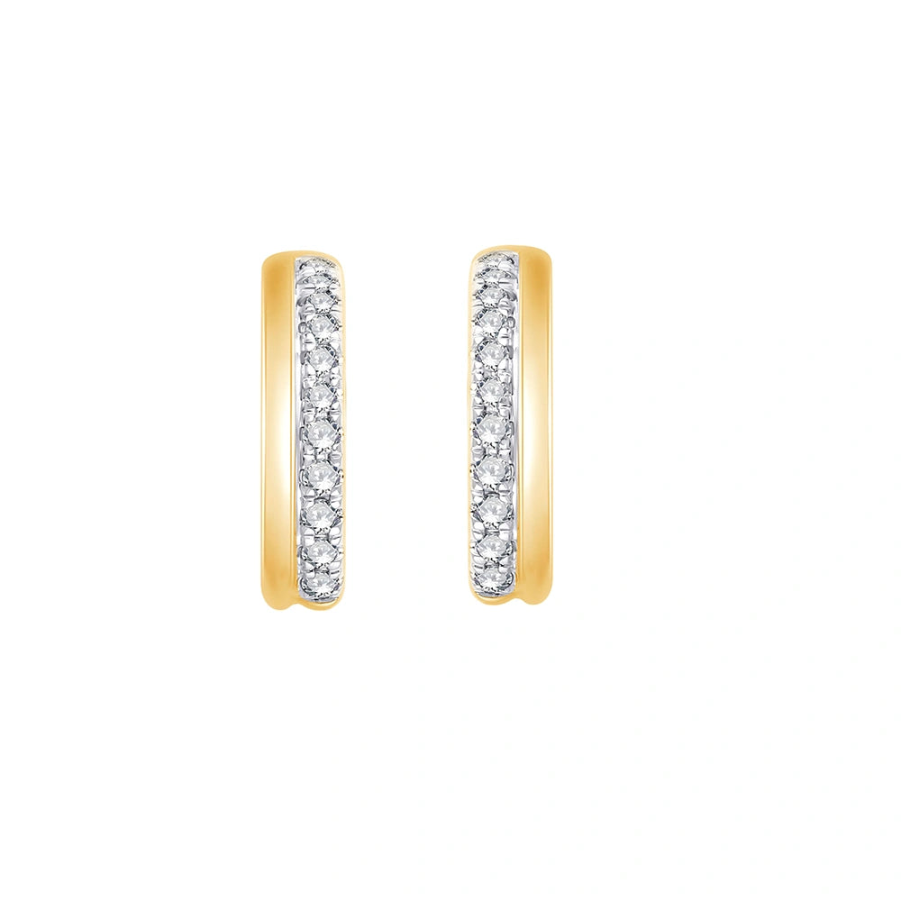 Brilliant Cut Diamond Line Huggie Earrings