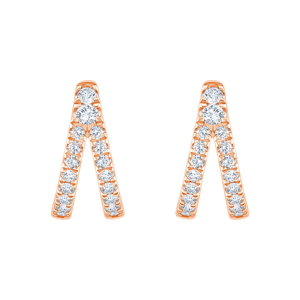 Brilliant Cut Split Line Huggie Earrings