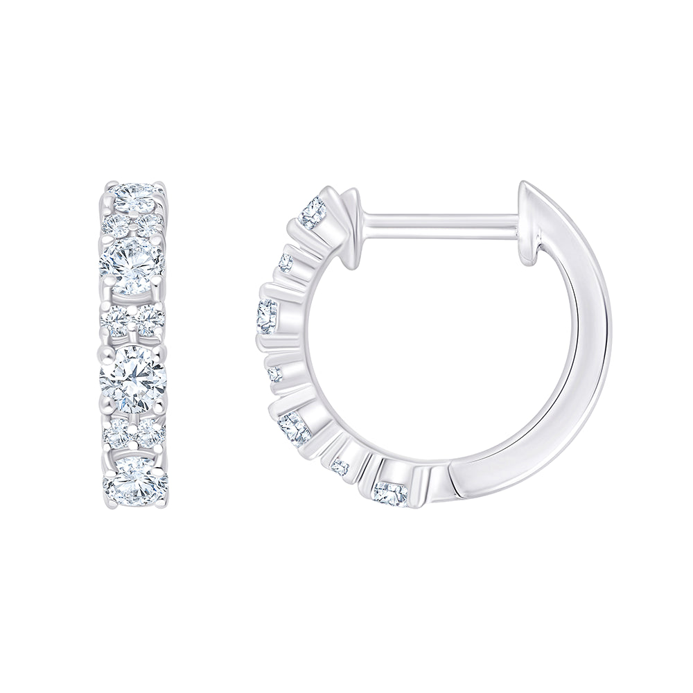 Brilliant Cut Station Huggie Earrings