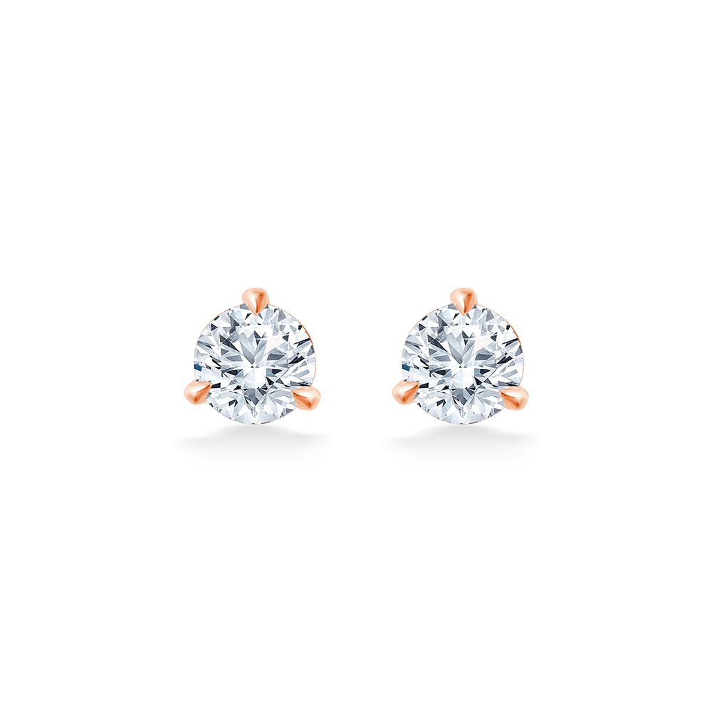 Brilliant Cut Solitaire Flatback Stud Earrings