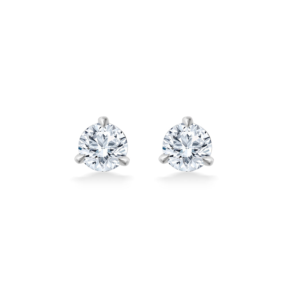 Brilliant Cut Solitaire Flatback Stud Earrings