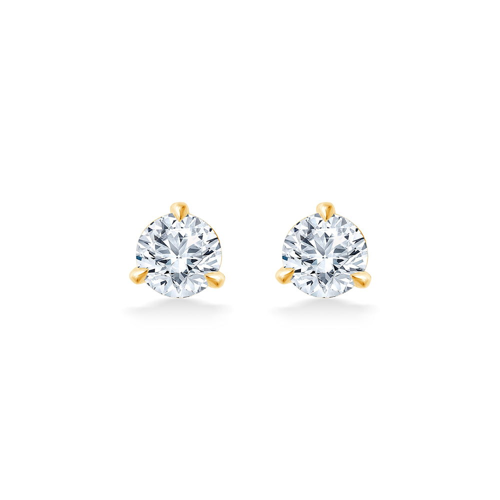 Brilliant Cut Solitaire Flatback Stud Earrings