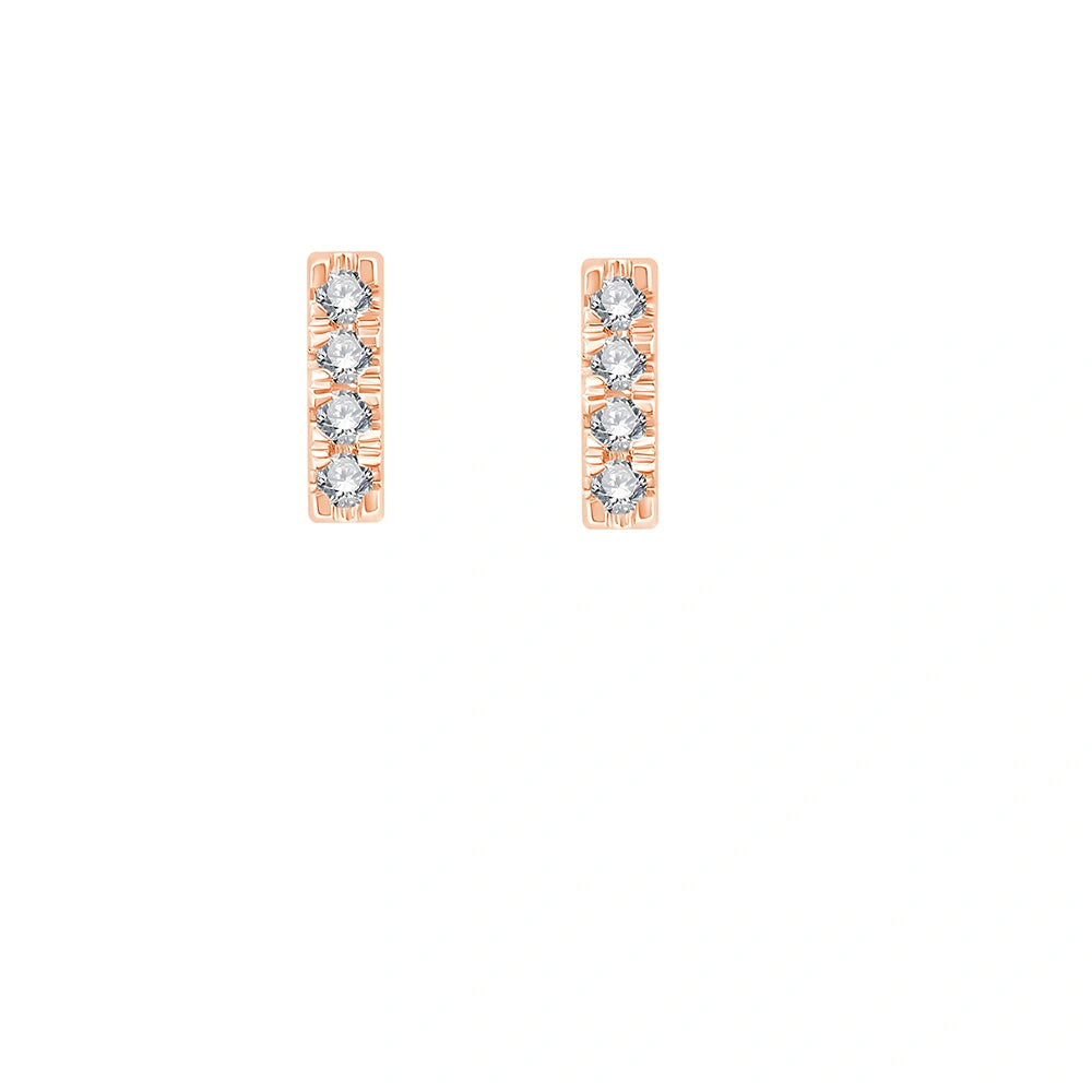 Brilliant Cut Diamond Bar Stud Earrings