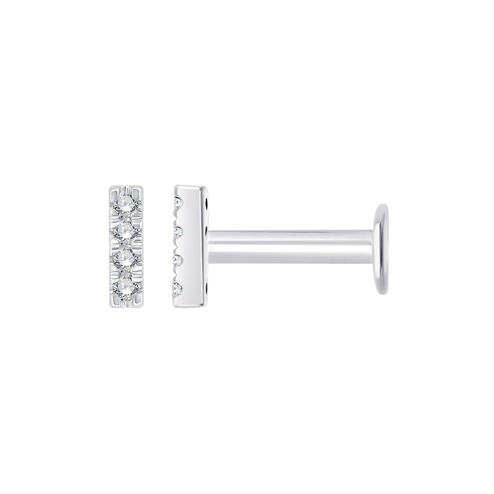 Brilliant Cut Diamond Bar Stud Earrings