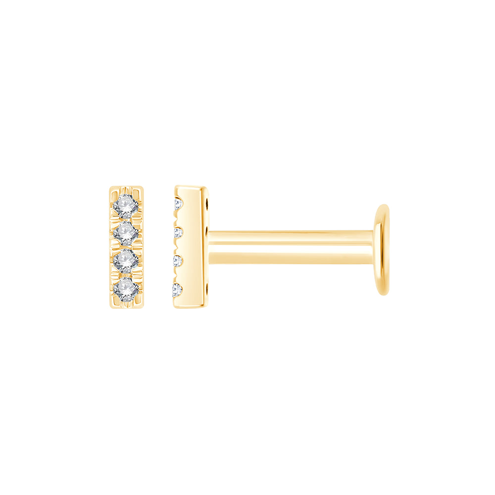Brilliant Cut Diamond Bar Stud Earrings