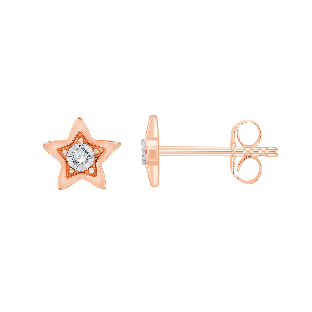 Brilliant Cut Star Stud Earrings
