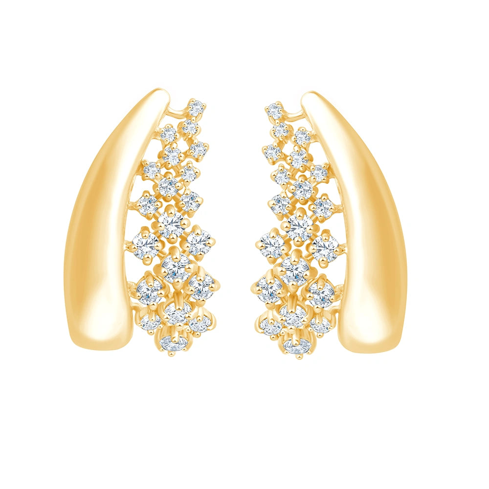 Dual Line Diamond Accent Stud Earrings