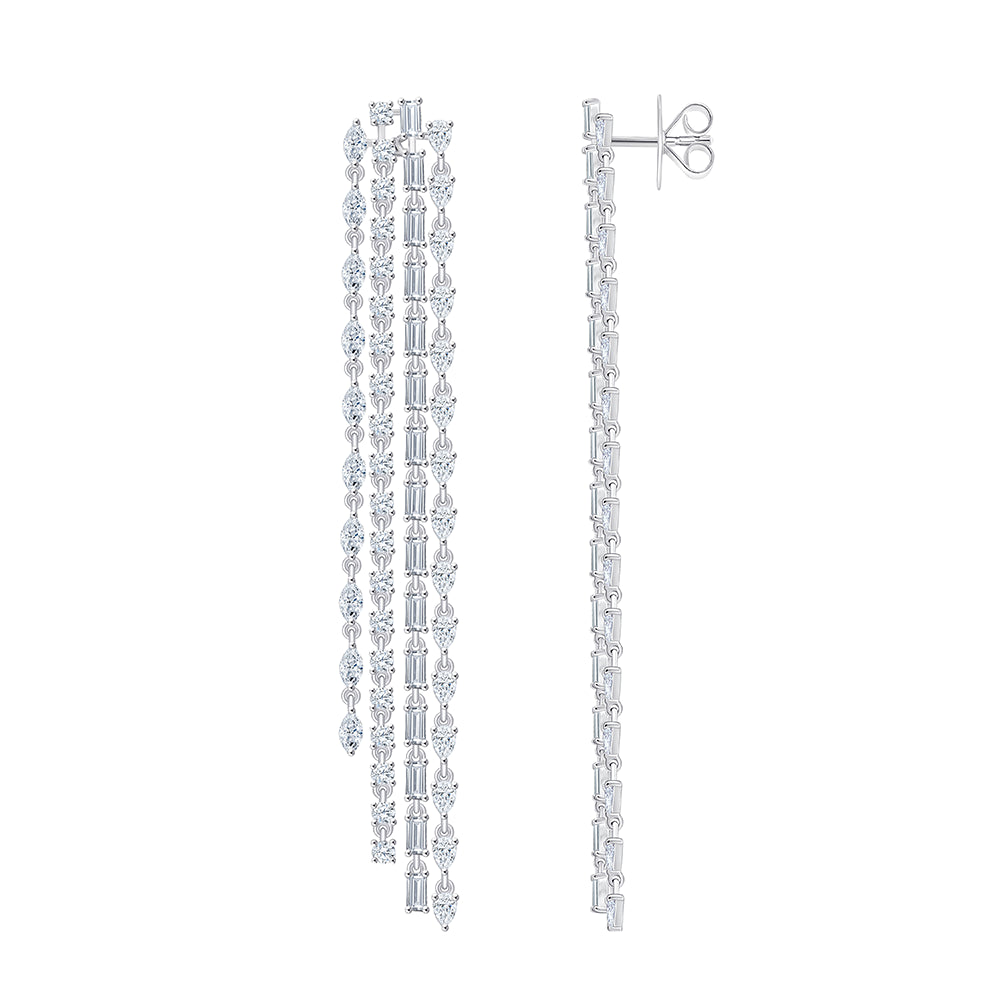 Mixed Cut FourStrand Drop Earrings