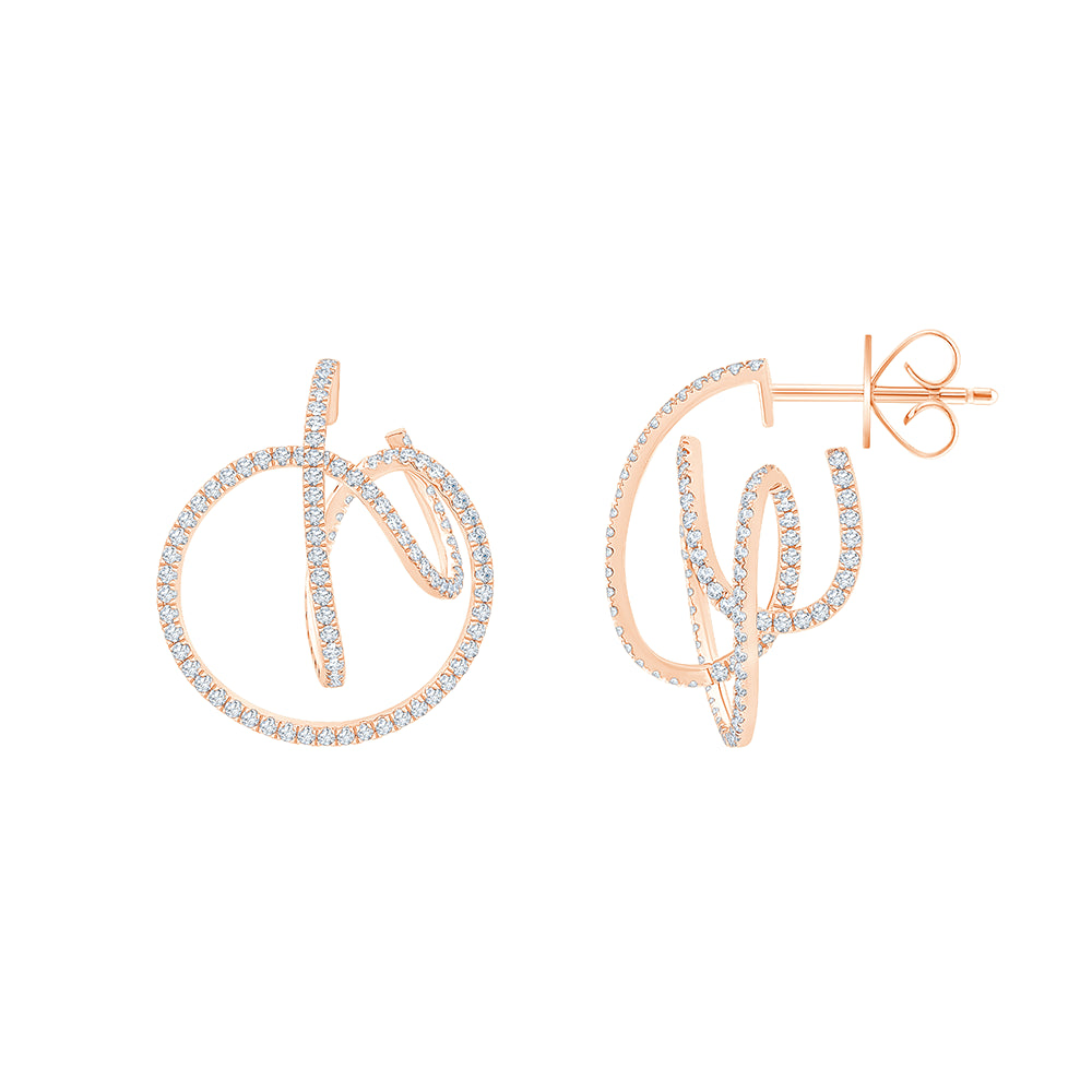 Brilliant Cut Swirl Hoop Earrings