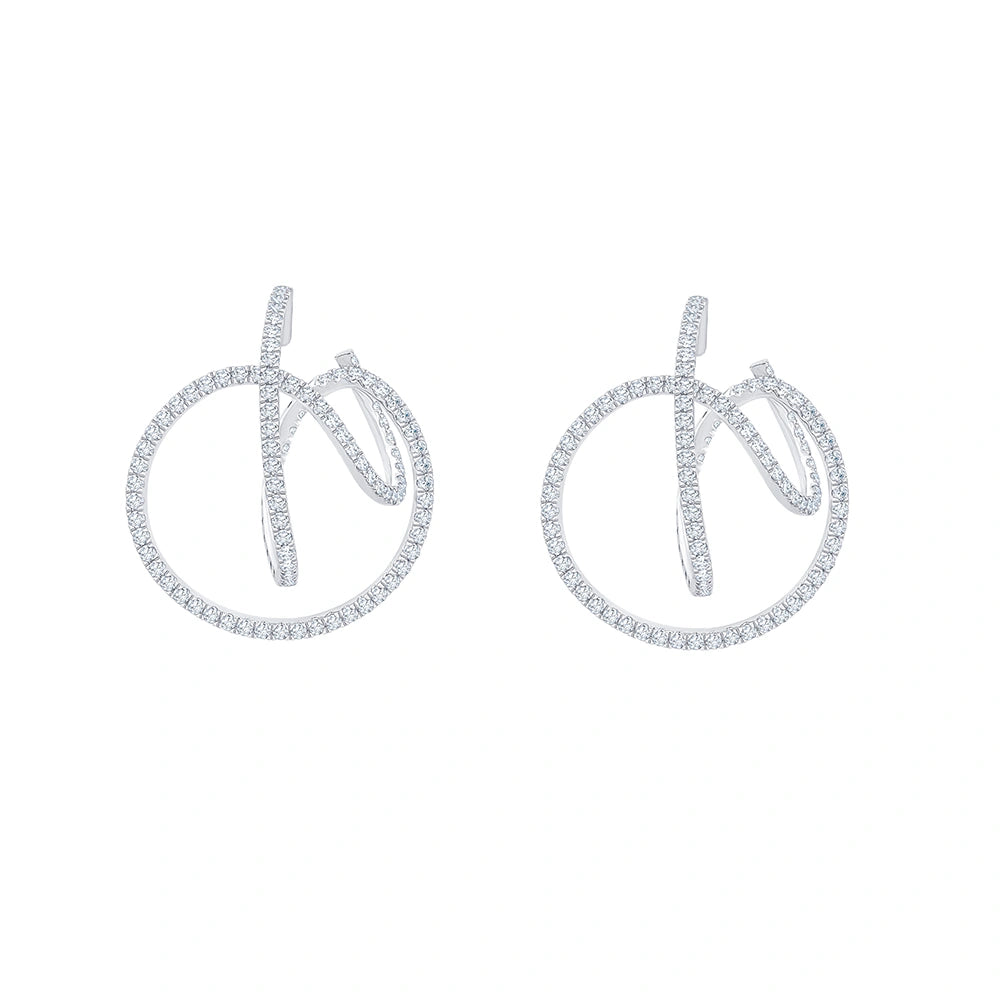 Brilliant Cut Swirl Hoop Earrings