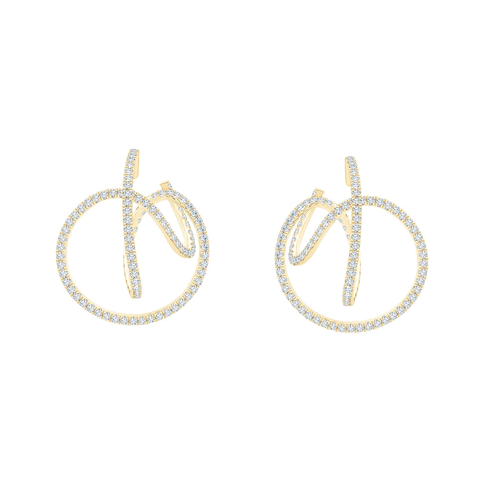 Brilliant Cut Swirl Hoop Earrings