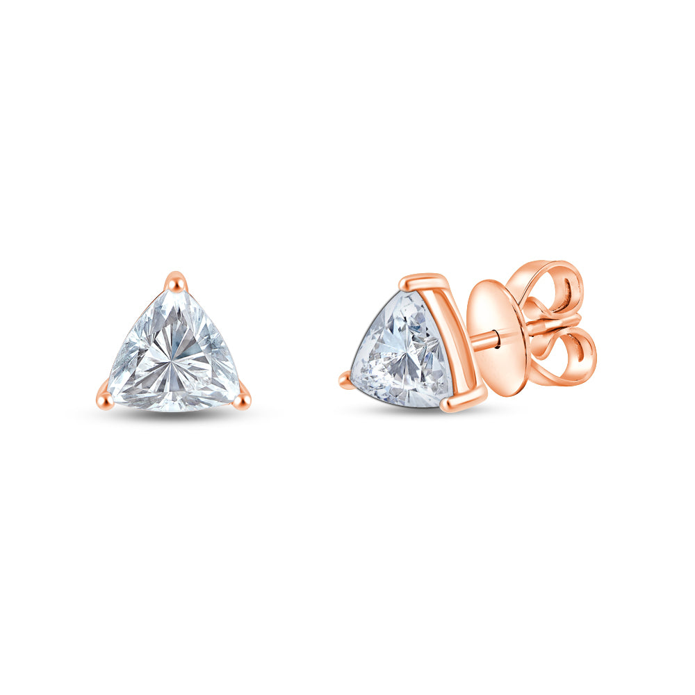 Trillion Cut Solitaire Stud Earrings