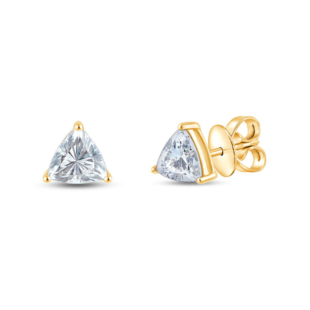 Trillion Cut Solitaire Stud Earrings