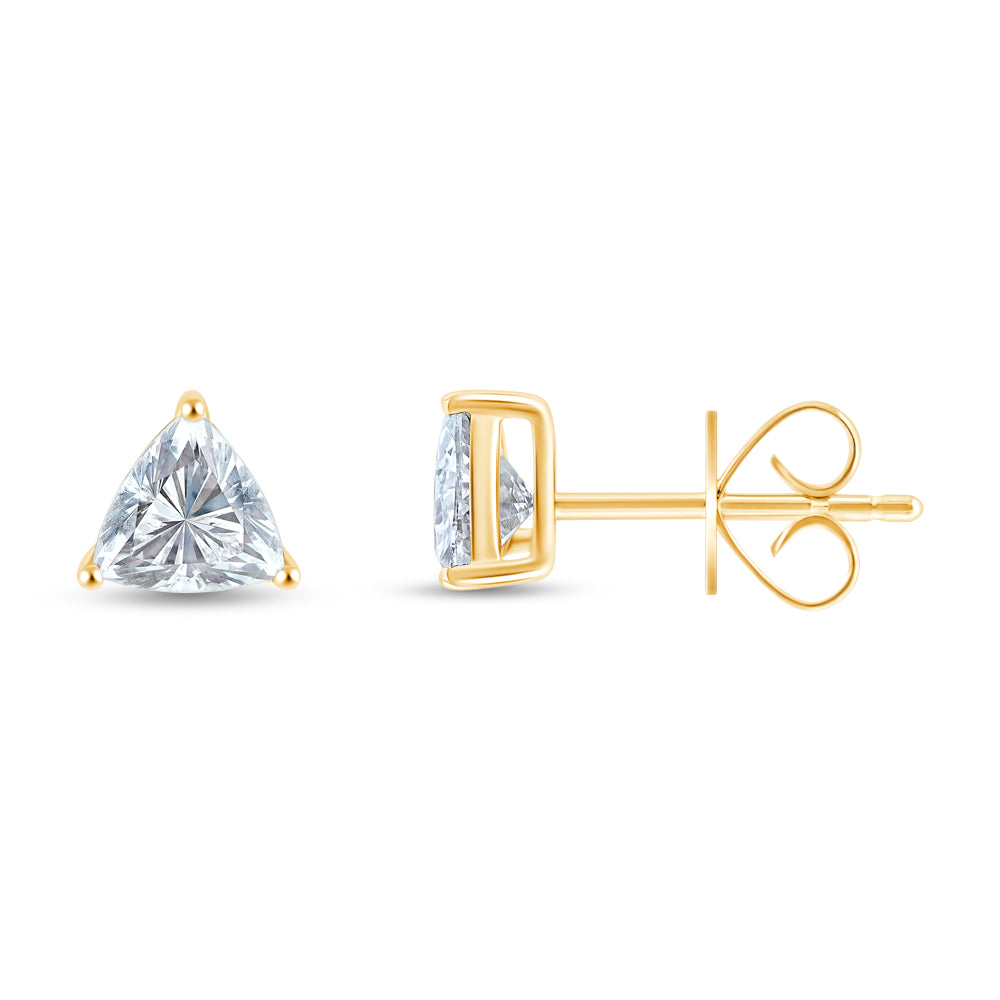Trillion Cut Solitaire Stud Earrings