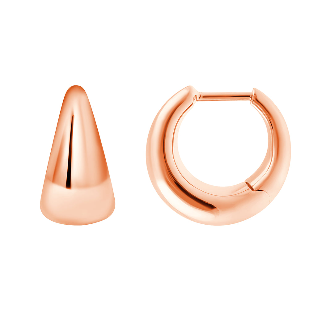 Plain Tapered Chunky Hoop Earrings