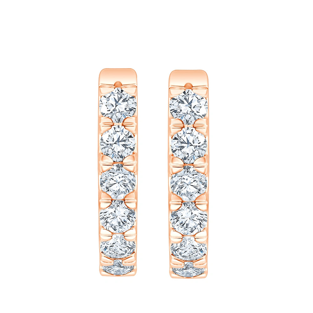 Brilliant Cut Prong Set Hoop Earrings