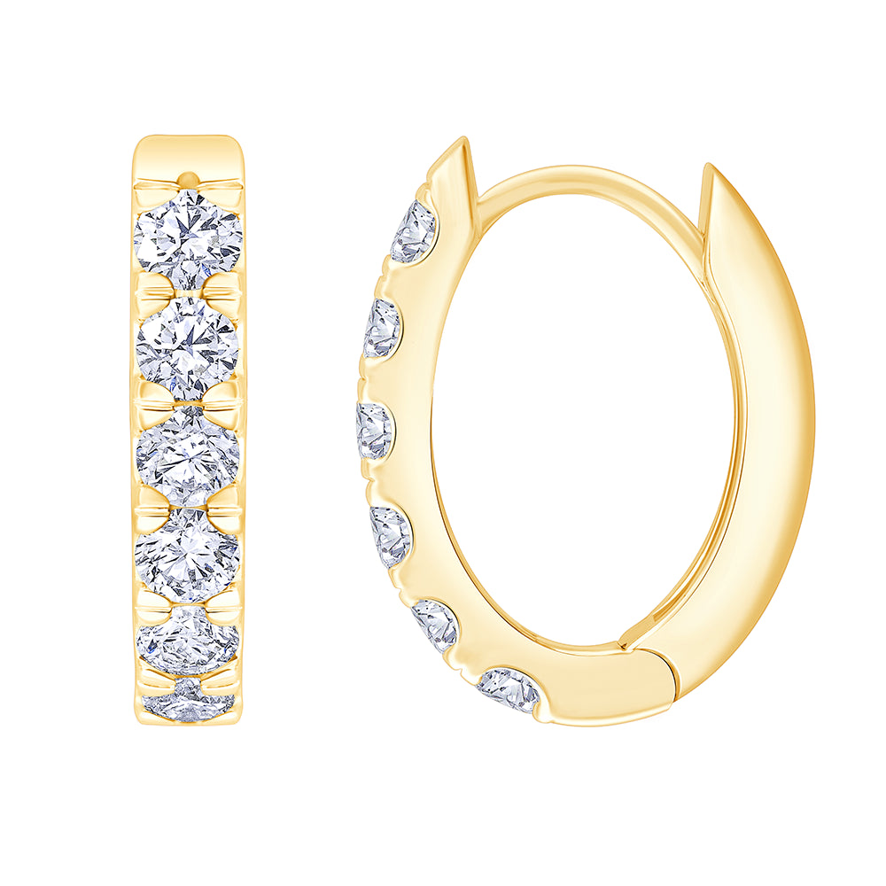 Brilliant Cut Prong Set Hoop Earrings