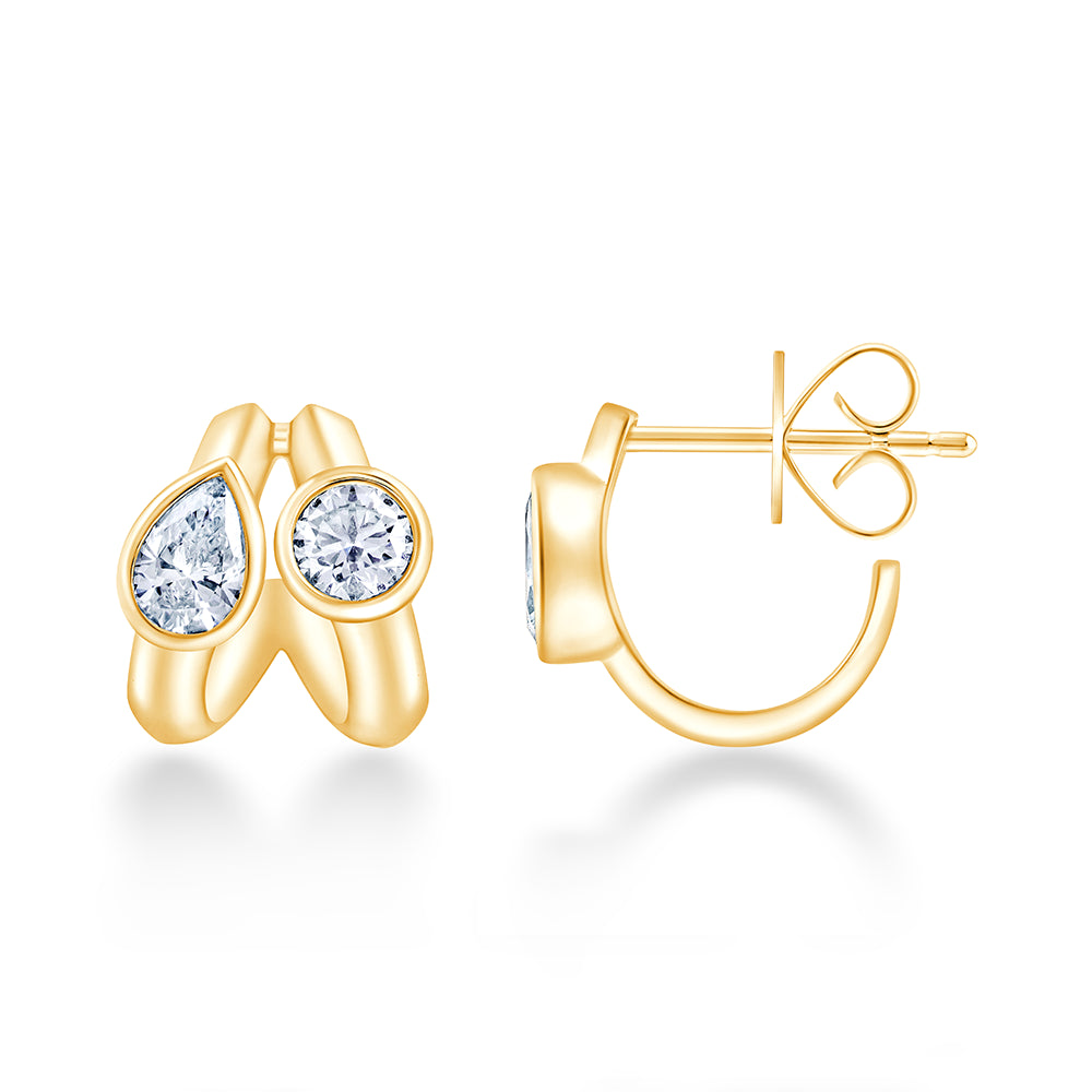 Pear Brilliant Cut Duo Hoop Earrings
