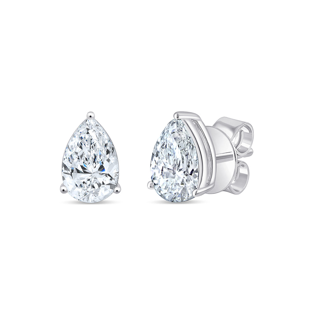 Pear Cut Solitaire Stud Earrings
