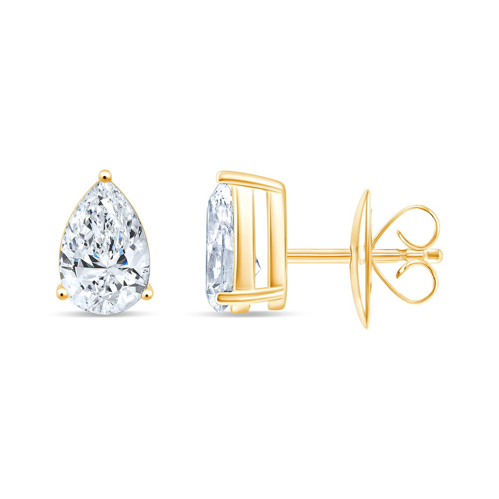 Pear Cut Solitaire Stud Earrings