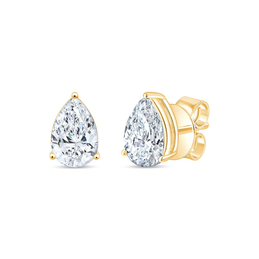 Pear Cut Solitaire Stud Earrings