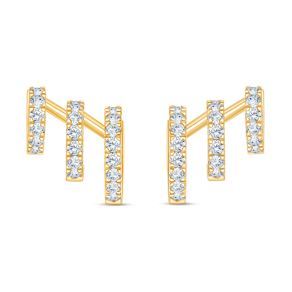 Brilliant Cut Layered Huggie Hoop Earrings