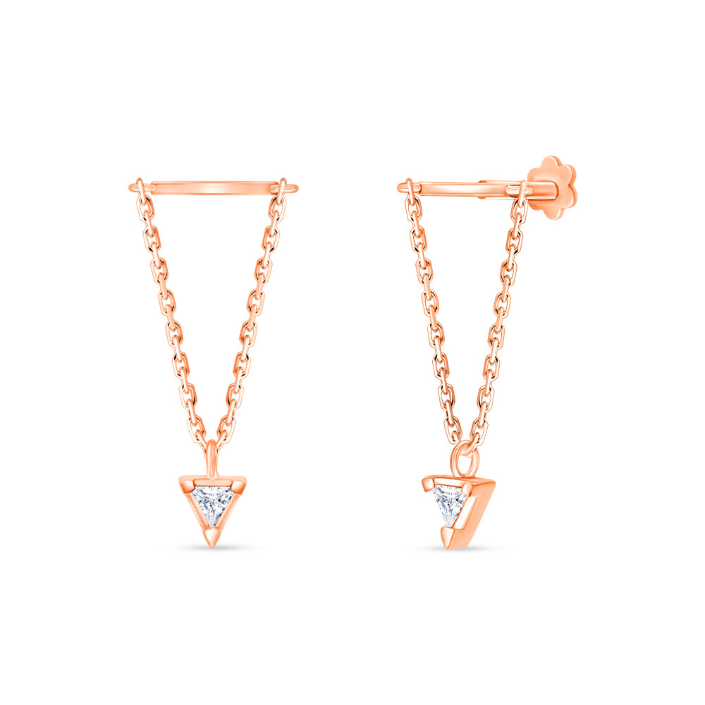 Trillion Cut Chain Drop Stud Piercing