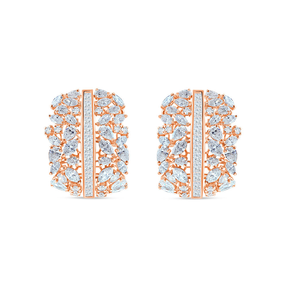Marquise Pear Cut Wide Hoop Earrings