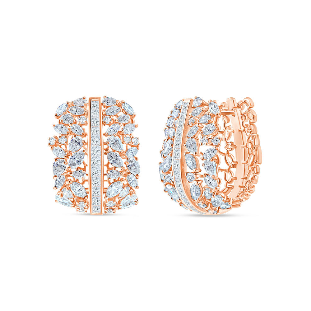 Marquise Pear Cut Wide Hoop Earrings